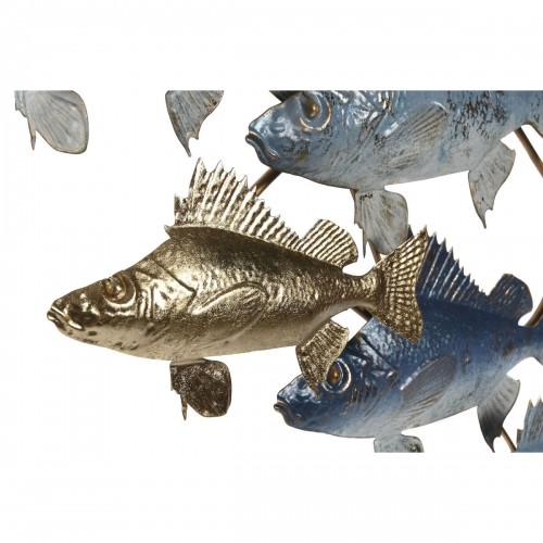 Настенный декор Home ESPRIT Синий Позолоченный Средиземноморье Рыбы 118 x 6,5 x 58 cm image 4