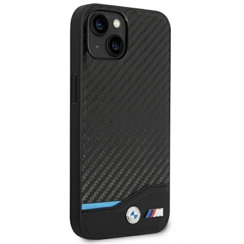BMW M PU Carbon Blue Line Case for iPhone 14 Plus Black image 4