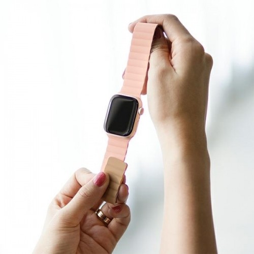 Araree pasek Silicone Link Apple Watch 42|44|45|49mm różowo-zielony|pink-khaki AR70-01907B image 4