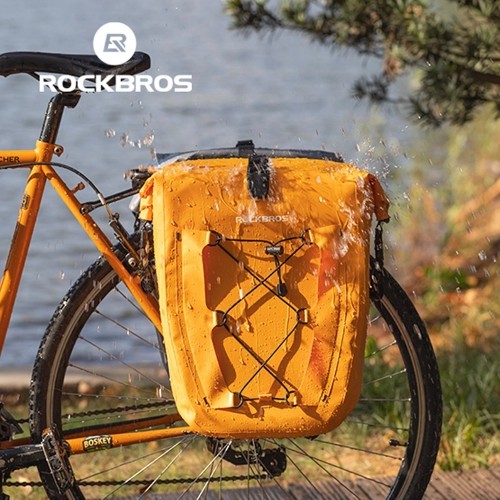 Rockbros 30140022003 waterproof bicycle bag for trunk - orange image 4