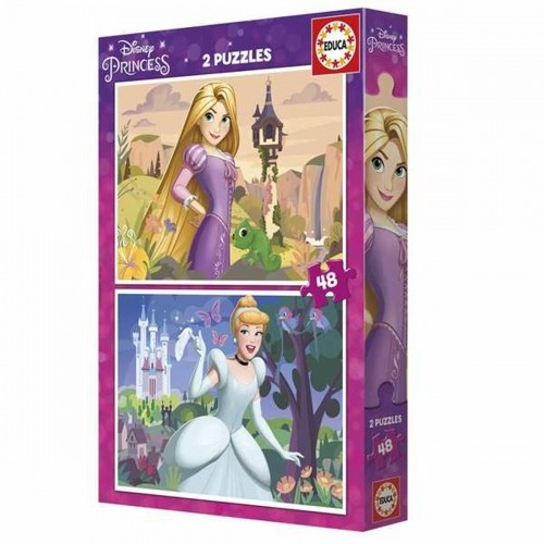 Набор из 2 пазлов Disney Princess Cinderella and Rapunzel 48 Предметы image 4
