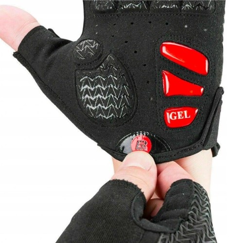 Rockbros S169BR XL cycling gloves with gel inserts - black and red image 4