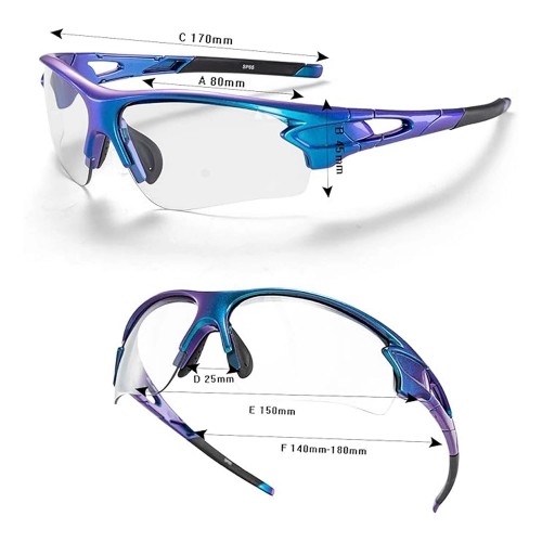 Rockbros 10069 photochromic UV400 cycling glasses - blue image 4