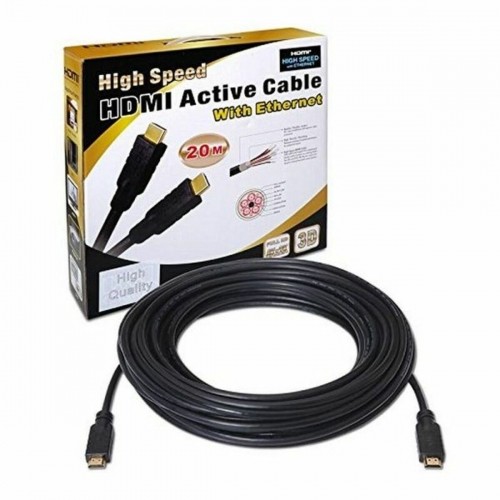 HDMI kabelis ar ārējo tīklu NANOCABLE 10.15.1820 20 m v1.4 Melns 20 m image 4