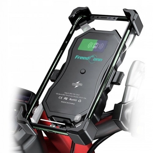MOTORBIKE PHONE HOLDER FREEDCONN MC1W WITH INDUCTIVE CHARGER + BM2R HEAD TUBE ATTACHMENT image 4