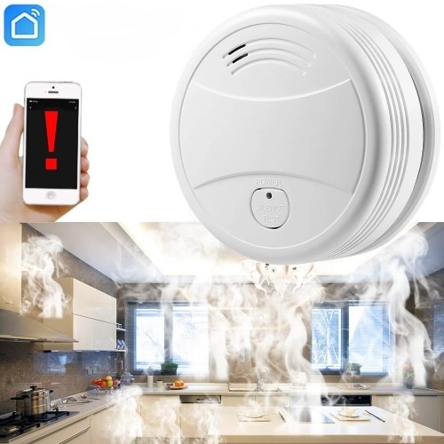Spring Smart WiFi Photoelectric Smoke Detektor, White image 4