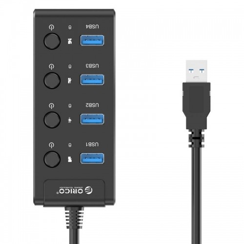 Orico  USB 3.0. Hub with switches, 5x USB (black) image 4