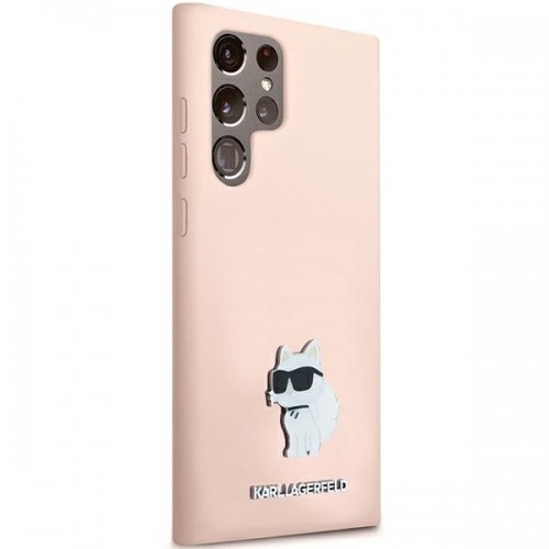 Karl Lagerfeld KLHCS24LSMHCNPP S24 Ultra S928 różowy|pink Silicone Choupette Metal Pin image 4