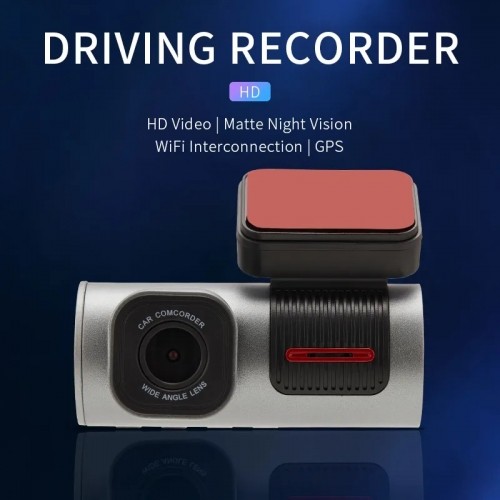 iWear GT7 Duāls Auto Video reģistrātors DVR kamera HD priekšpusē + aizmugurē 480p G-Sensor GPS Wi-Fi 3.16'' LCD Melns image 4