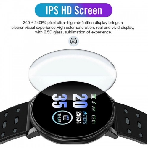 iWear M9 Круглые Смарт-часы с Full Touch 1,3 '' IPS дисплеем изм. HR & кровяного давления / Соц. сети Черный-Белый image 4
