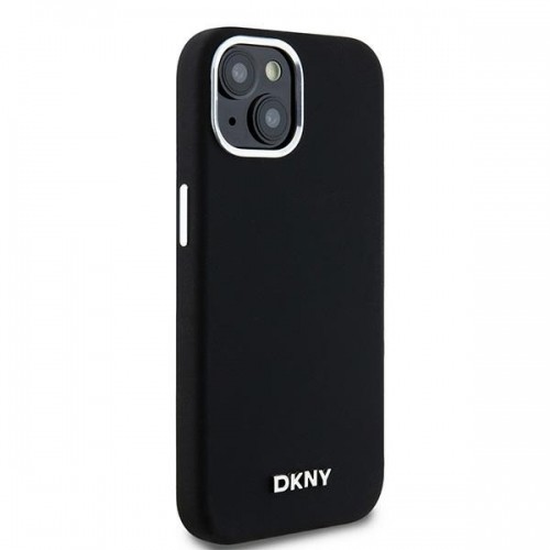 DKNY DKHMP14SSMCHLK iPhone 14 | 15 | 13 6.1" czarny|black hardcase Liquid Silicone Small Metal Logo MagSafe image 4