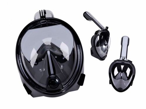 Snorkelēšanas sejas maska (niršanas maska) S/M melna image 5