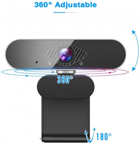USB HD 1080p Teaisiy Web kamera ar mikrofonu (silver black) image 5