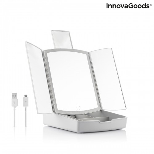 Salokāms LED spogulis ar grima organizatoru 3 in 1 Panomir InnovaGoods image 5