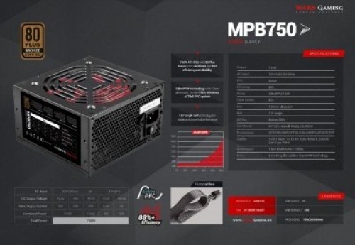 Mars Gaming MPB750 Barošanas Bloks ATX 750W image 5