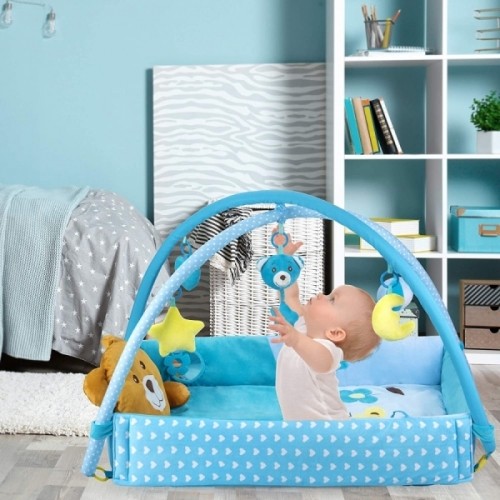 Zoogi Развивающий коврик с бортиками Мишка, синего цвета image 5