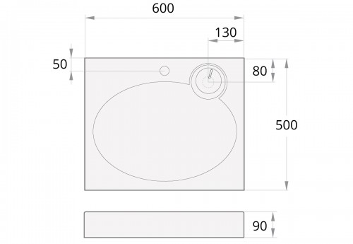 PAA CLARO KICLASIF/00 Glossy White Stone mass sink (above the washing machine) with siphon and brackets image 5