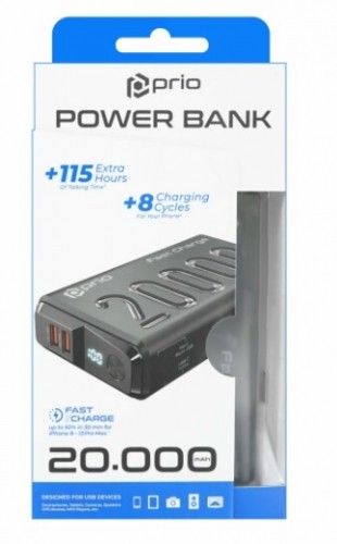 Prio Power Bank Переносная зарядная батарея 22.5W SCP/ 20W PD / QC3.0 / 30000 mAh image 5