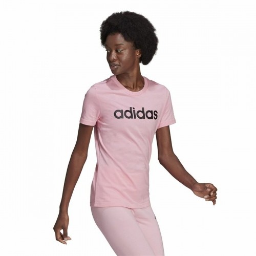 Sieviešu Krekls ar Īsām Piedurknēm Adidas Loungewear Essentials Slim Logo Rozā image 5