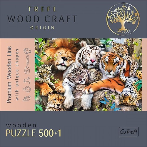 Trefl Puzzles TREFL Koka puzle - Savvaļas kaķi džungļos, 500gb image 5