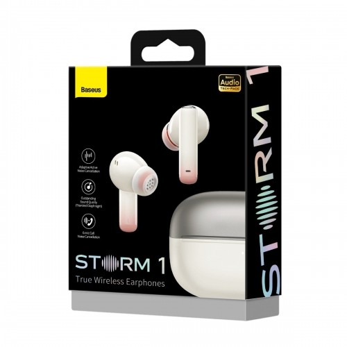 Baseus Storm 1 wireless bluetooth in-ear headphones 5.2 TWS with ANC | ENC white (NGTW140202) image 5