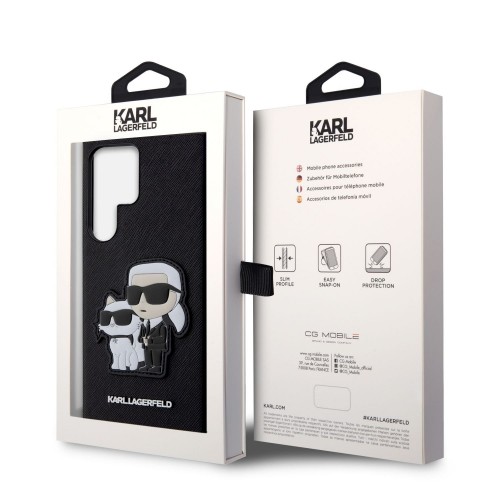 Karl Lagerfeld PU Saffiano Karl and Choupette NFT Case for Samsung Galaxy S23 Ultra Black image 5