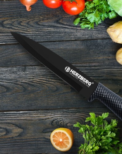 Herzberg Cooking Herzberg 8 Pieces Knife Set with Acrylic Stand - Carbon image 5