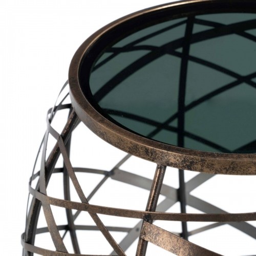 Bigbuy Home Вспомогательный стол 42 x 42 x 40 cm Стеклянный Серый Позолоченный Металл image 5