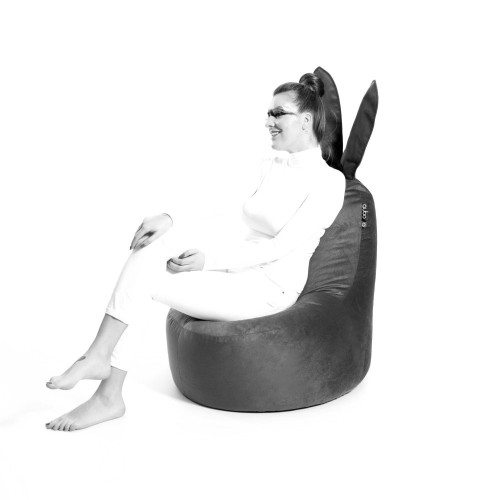 Qubo™ Mommy Rabbit Black Ears Aqua VELVET FIT пуф (кресло-мешок) image 5