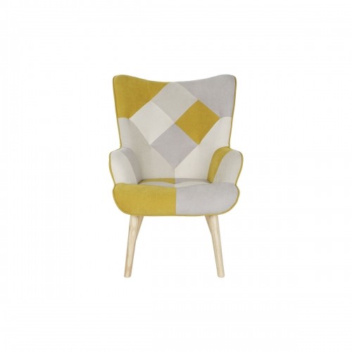 Кресло DKD Home Decor 70 x 73 x 100 cm Бежевый Жёлтый Светло-серый image 5