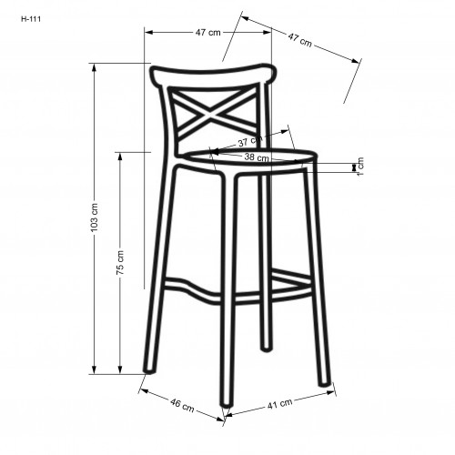 Halmar H111 bar stool, black / natural image 5