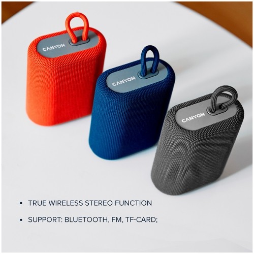 CANYON BSP-4, Bluetooth Speaker, BT V5.0, BLUETRUM AB5365A, TF card support, Type-C USB port, 1200mAh polymer battery, Yellow, cable length 0.42m, 114*93*51mm, 0.29kg image 5