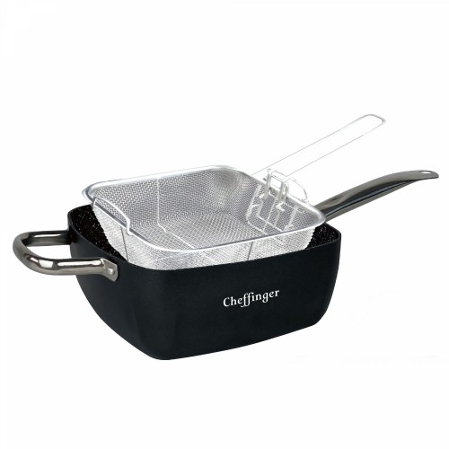 Cheffinger CF-FA04: 4 Pieces Marble Coated Square Deep Frying Pan Set image 5