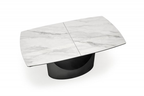 Halmar OSMAN extension table, white marble / black image 5