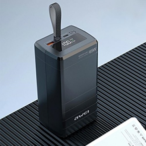 AWEI PowerBank P171K 60000mAh 65W czarny|black USB|2xPD wyświetlacz image 5