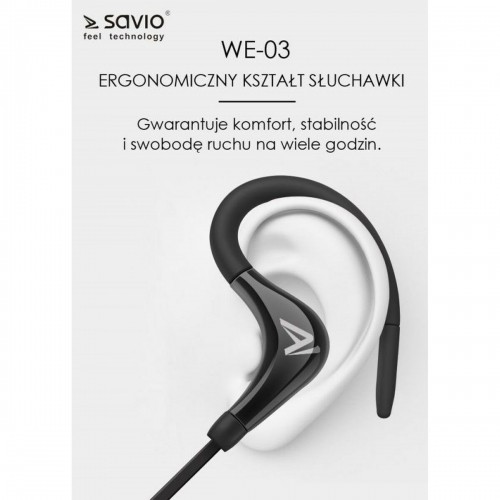 Спортивные Bluetooth-наушники Savio WE-03 Чёрный image 5