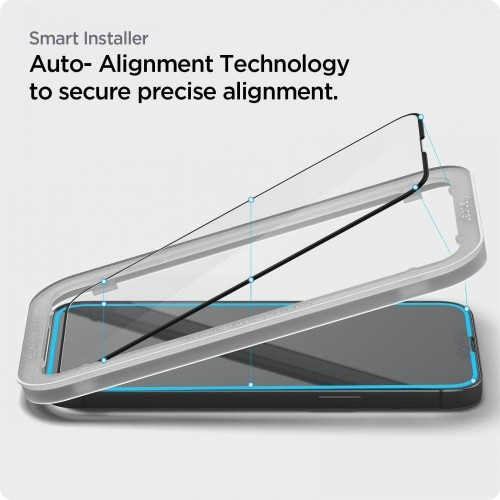Apple Spigen ALM Glass FC 2pcs Full Screen Tempered Glass for iPhone 13 Pro Max with Black Frame image 5