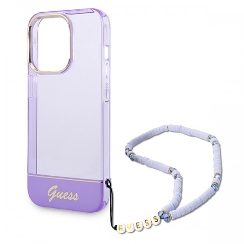 Guess GUHCP14LHGCOHU iPhone 14 Pro 6,1" fioletowy|purple hardcase Translucent Pearl Strap image 5