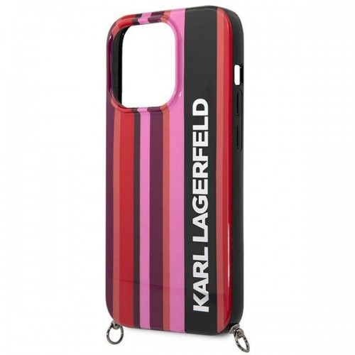 Karl Lagerfeld KLHCP14LSTSTP iPhone 14 Pro 6,1" hardcase różowy|pink Color Stripes Strap image 5