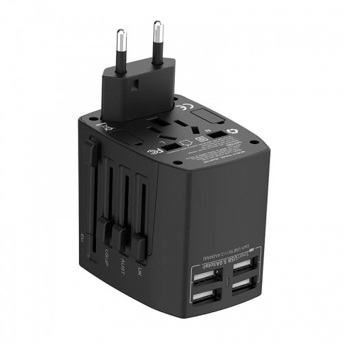 Universal Wall Charger | AC Adapter Budi 4x USB, 5A, EU|UK|AUS|US|JP (black) image 5