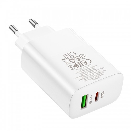 OEM Borofone Wall charger BN10 Sunlight - USB + Type C - QC 3.0 PD 65W white image 5
