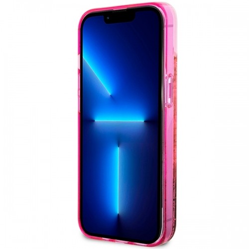 Guess GUHCP14SLC4PSGP iPhone 14 6.1" różowy|pink hardcase Liquid Glitter 4G Transculent image 5