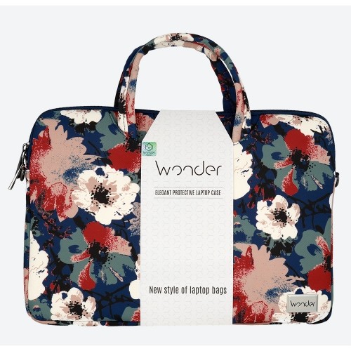 OEM Wonder Briefcase Laptop 15-16 inches blue and camellias image 5