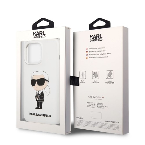Karl Lagerfeld Liquid Silicone Ikonik NFT Case for iPhone 13 Pro White image 5