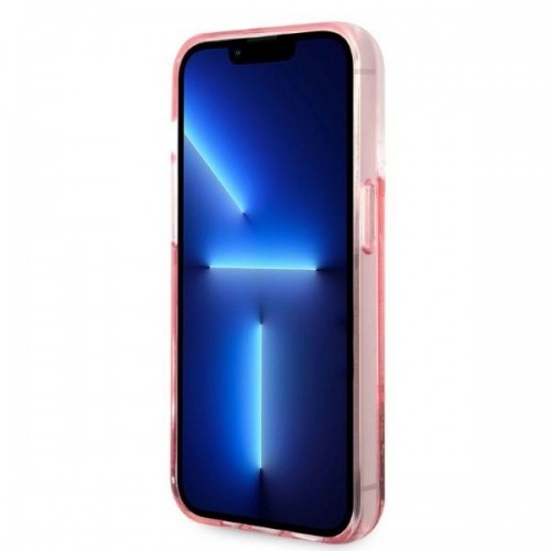 Karl Lagerfeld Liquid Glitter Big KL Logo Case for iPhone 14 Pro Pink image 5