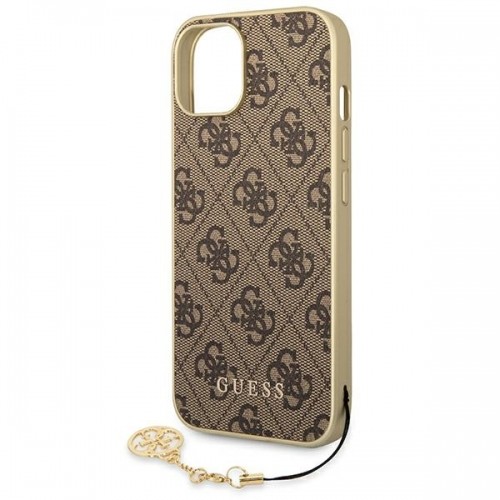 Guess 4G Charms Case for iPhone 14 Brown image 5