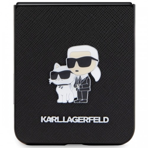 Karl Lagerfeld KLHCZF5SAKCNPK Sam Z Flip5 F731 hardcase czarny|black Saffiano Karl&Choupette Pin image 5