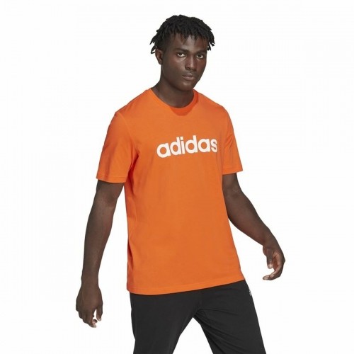 Vīriešu Krekls ar Īsām Piedurknēm Adidas  Essentials Embroidered Linear Oranžs image 5