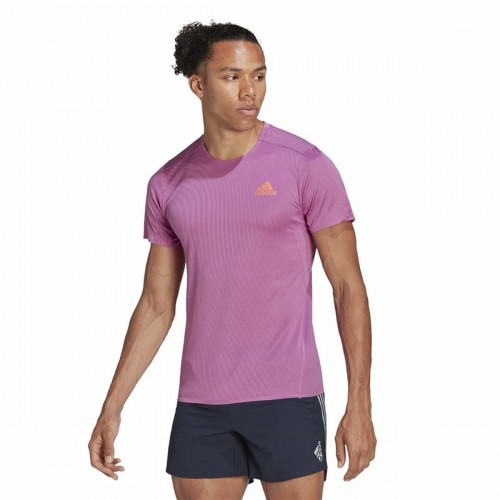 Vīriešu Krekls ar Īsām Piedurknēm Adidas Adizero Speed Tumši rozā image 5
