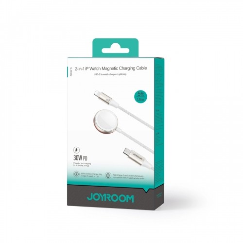 Joyroom 2 in 1 Lightning cable and inductive charger for Apple Watch 1.5m white (S-IW011) image 5